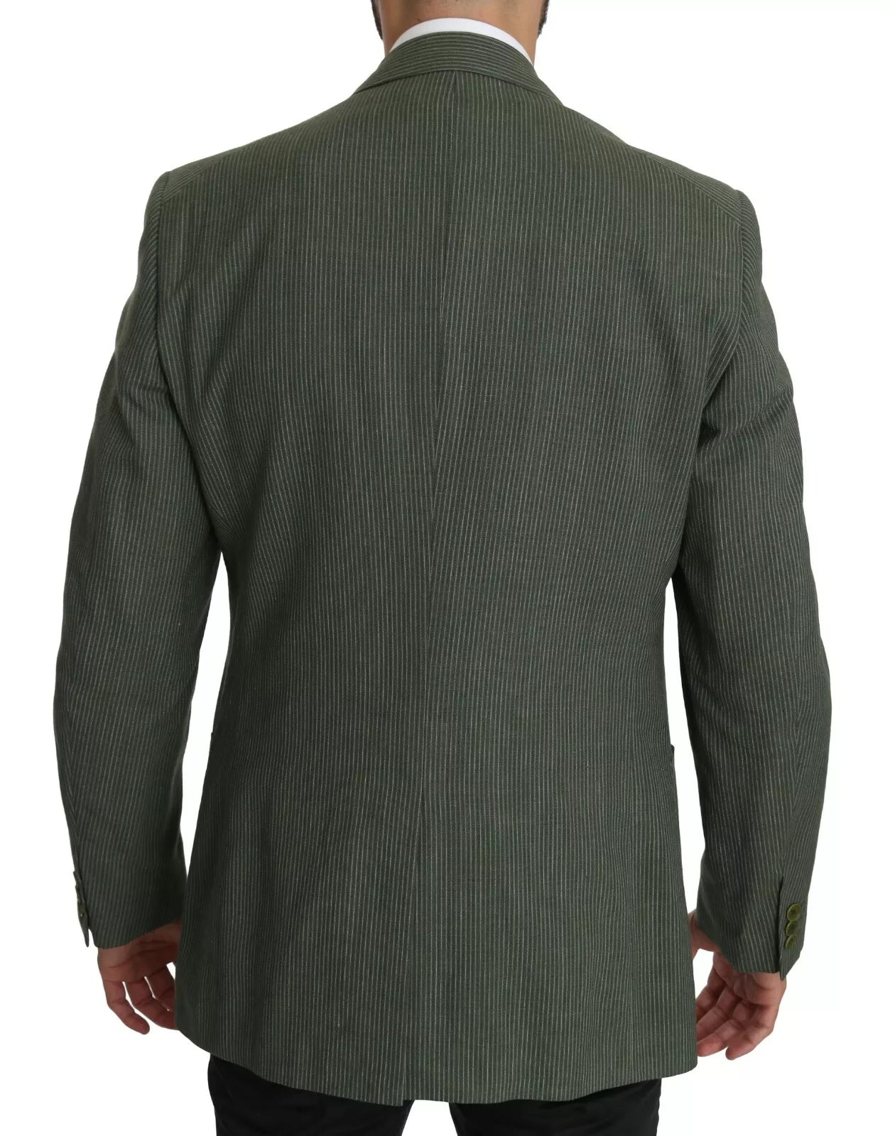 Grüner Leinenblazer, einteilig, einreihige Jacke