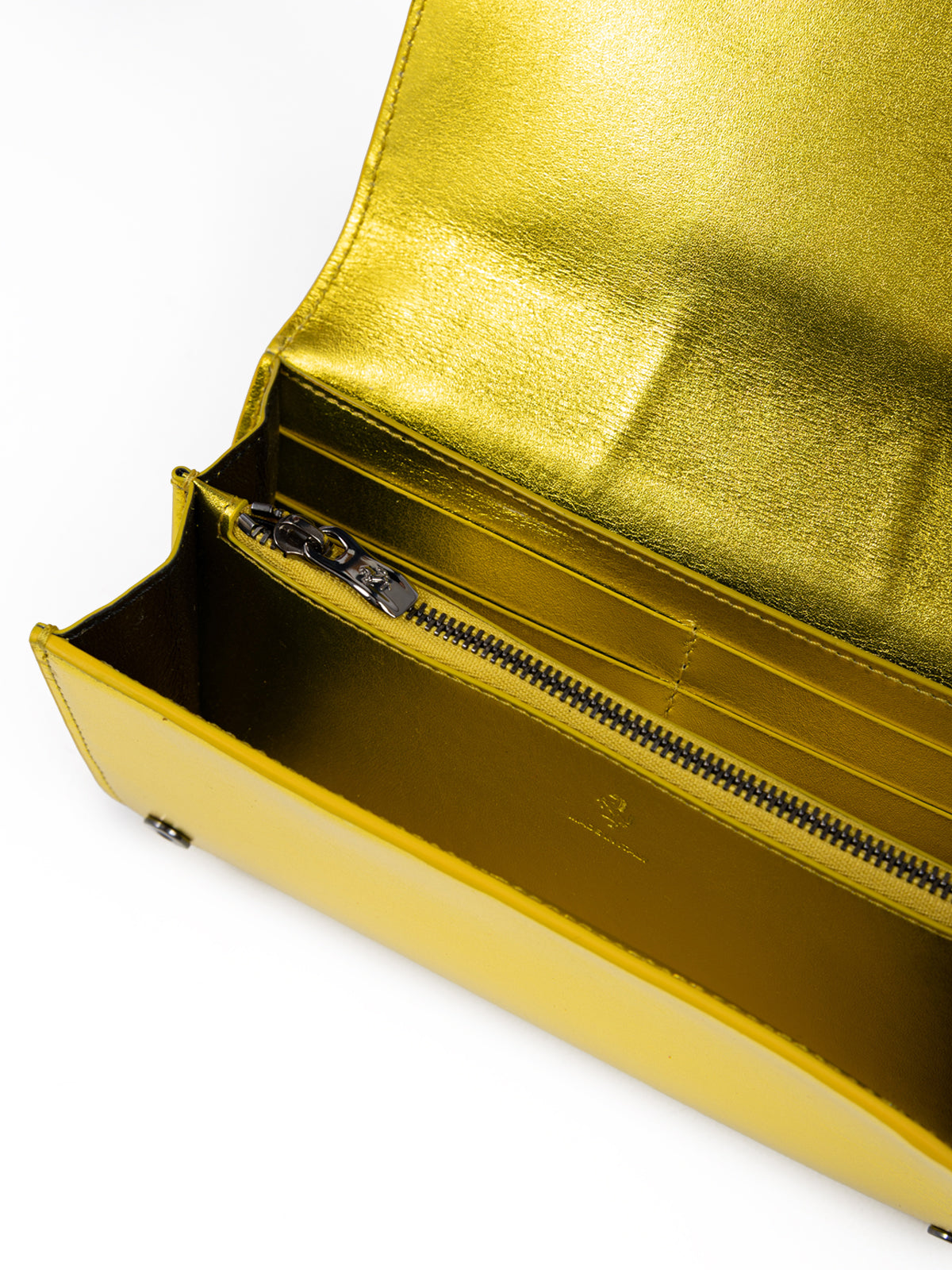 Geldbörse aus Metallgelbem GT-Lackleder