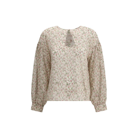 Seidenbluse mit Blumenmuster