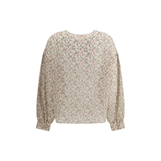 Seidenbluse mit Blumenmuster
