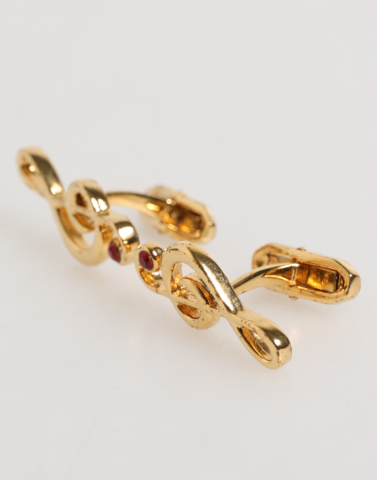Goldene Musiknote Metall Messing Anstecknadel Herren Accessoire Manschettenknöpfe