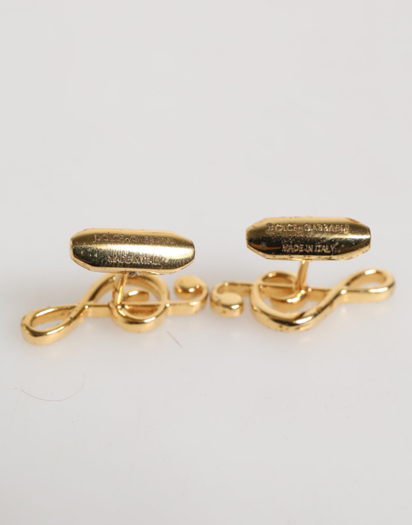 Goldene Musiknote Metall Messing Anstecknadel Herren Accessoire Manschettenknöpfe