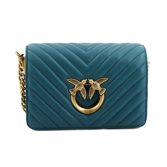 Blue Calfskin Crossbody Bag