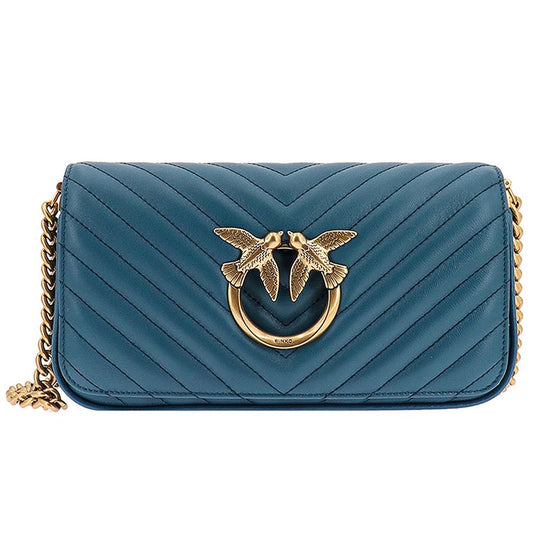 Blue Calfskin Crossbody Bag