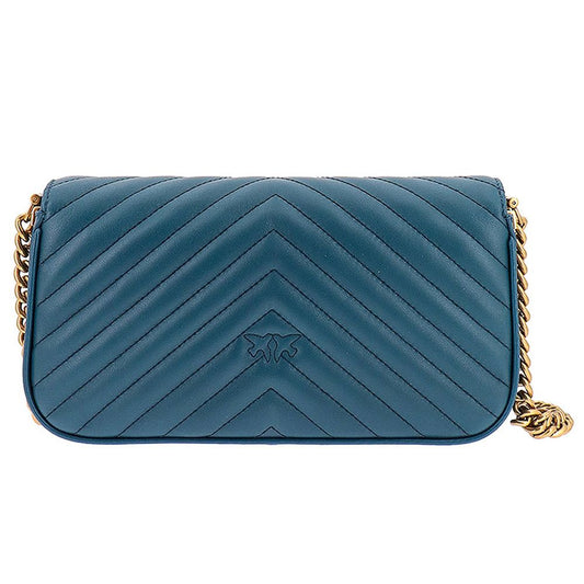Blue Calfskin Crossbody Bag