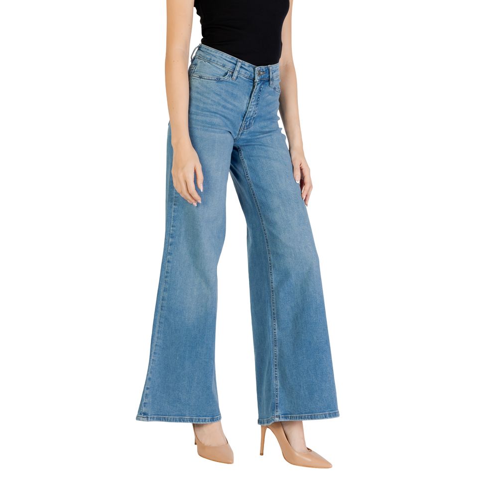Light Blue Cotton Bootcut Jeans
