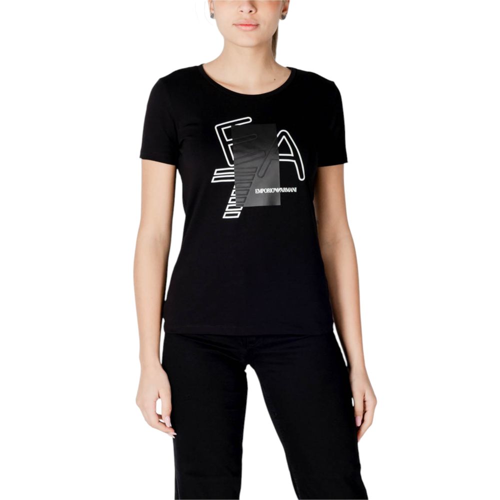 Schwarzes Baumwoll-T-Shirt