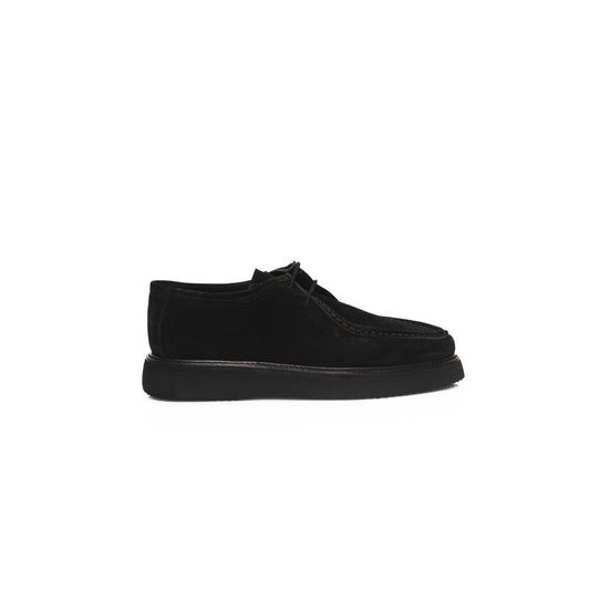 Black Calfskin Men Derby Shoe