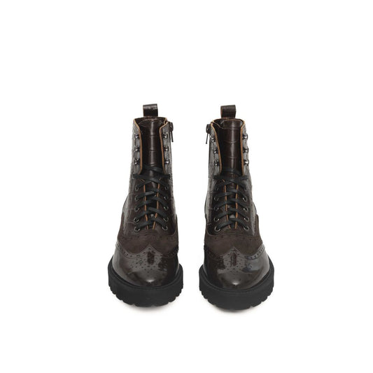 Brown Leather Women Boot