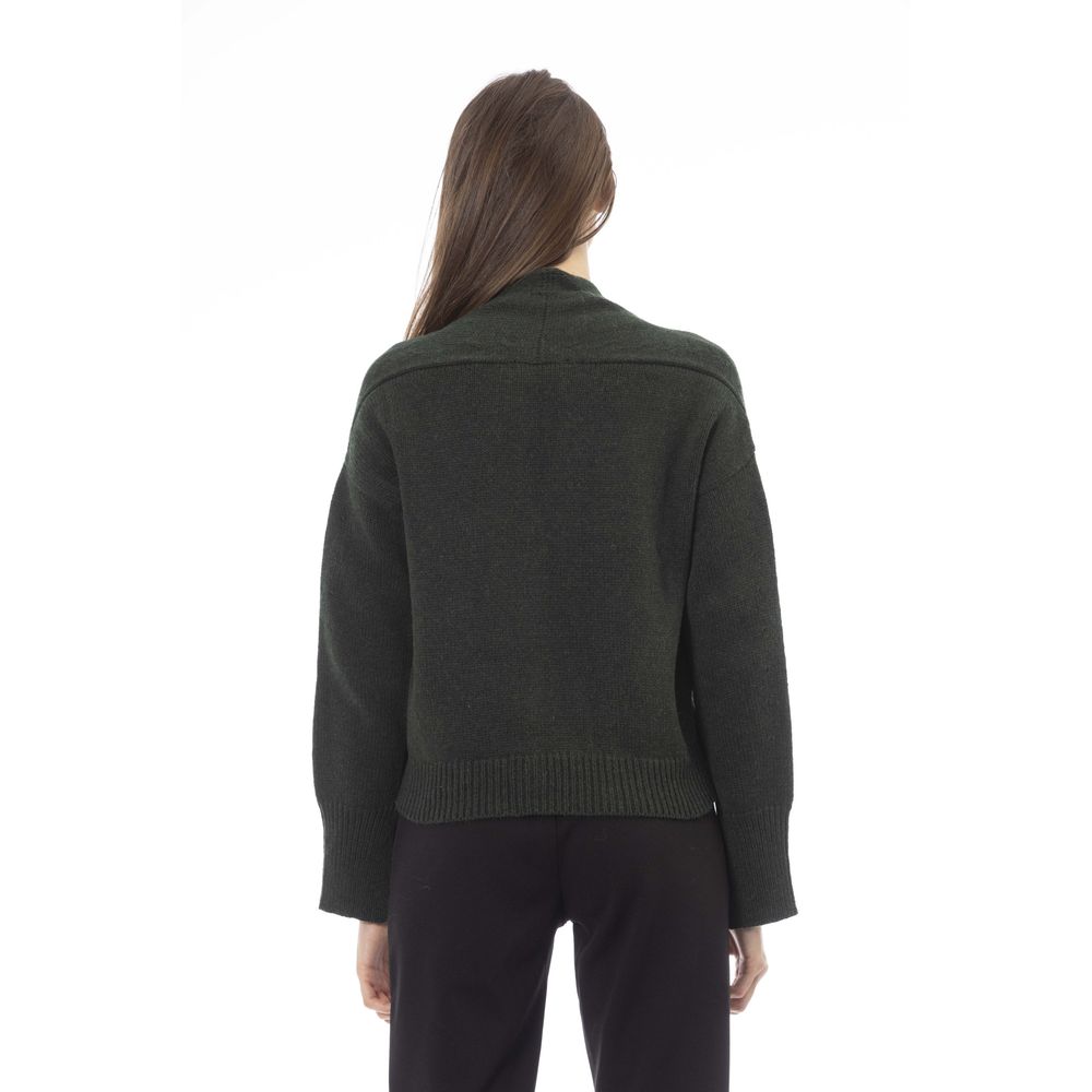 Gray Merino Wool Women Cardigan