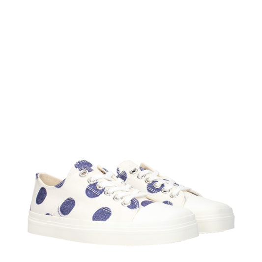White Fabric Low Tops
