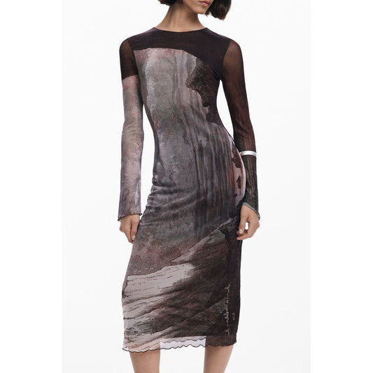 Brown Midi Women Dress