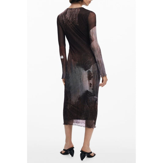 Brown Midi Women Dress