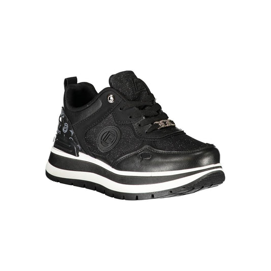 Black Polyester Women Sneaker