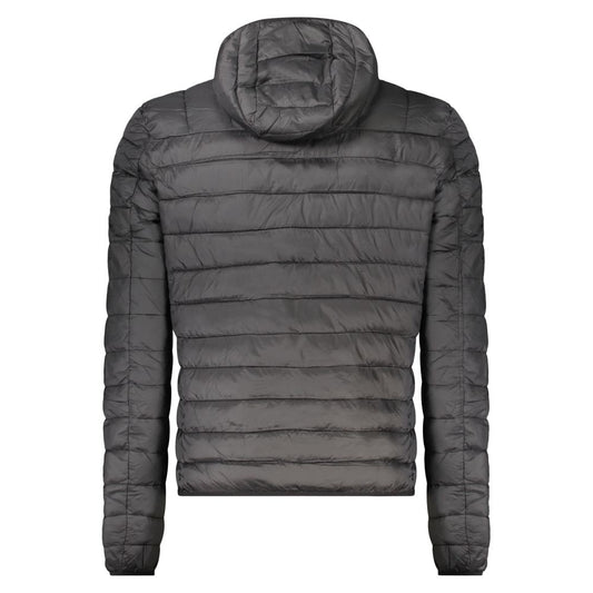 Black Polyester Men Jacket