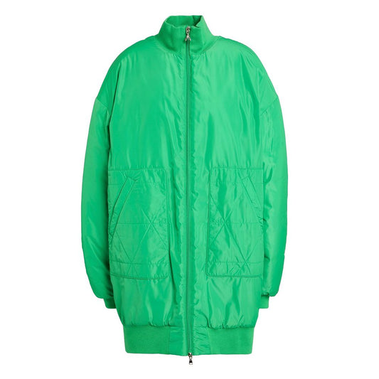 Green oversized padded bomber jacket