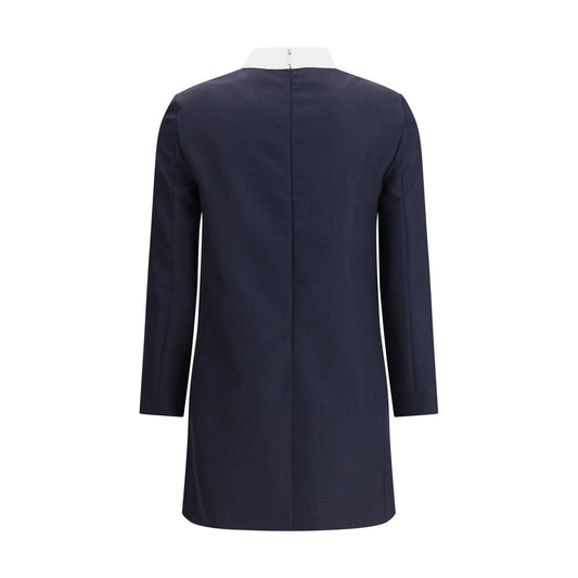 High Wool Suiting Shift Dress