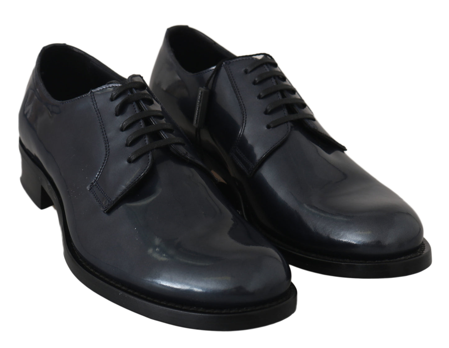 Blaue Derby-Schuhe aus Leder für formelle Anlässe